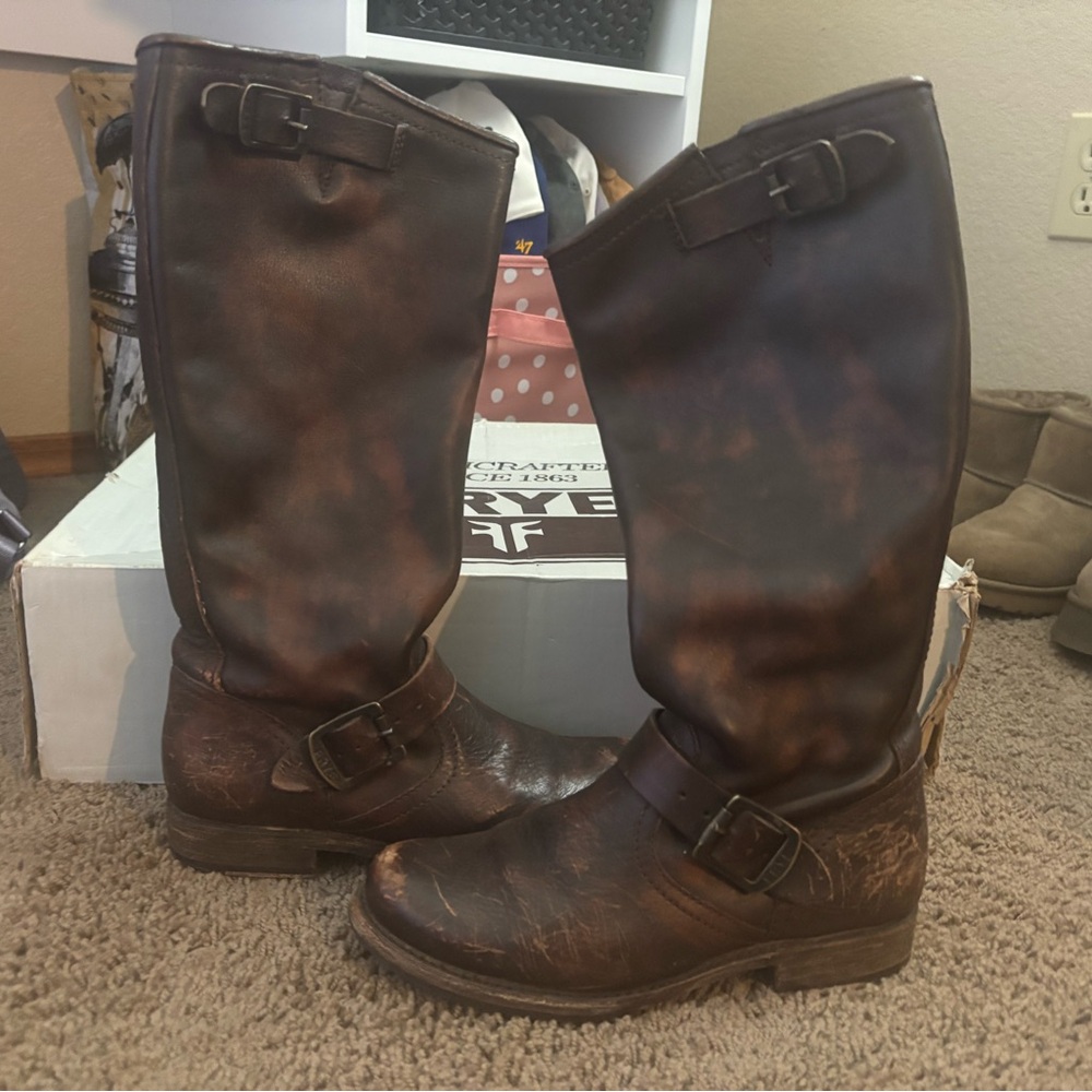 Frye Veronica slouch long Dark Brown Leather Boots